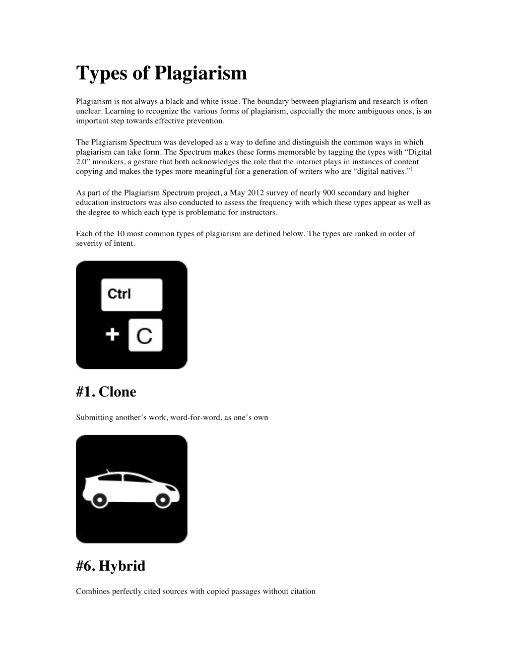 Types of Plagiarism