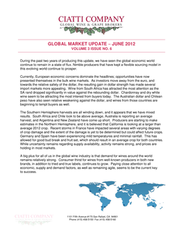 Global Market Update − June 2012 Volume 3 Issue No