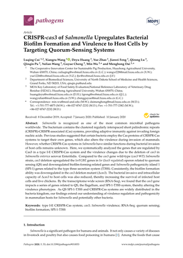 CRISPR-Cas3 of Salmonella Upregulates Bacterial Biofilm