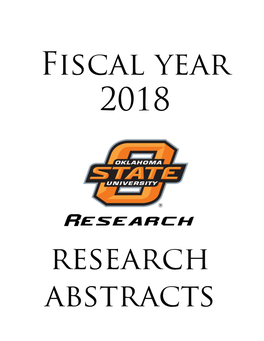 Fiscal Year 2018 Research Abstracts