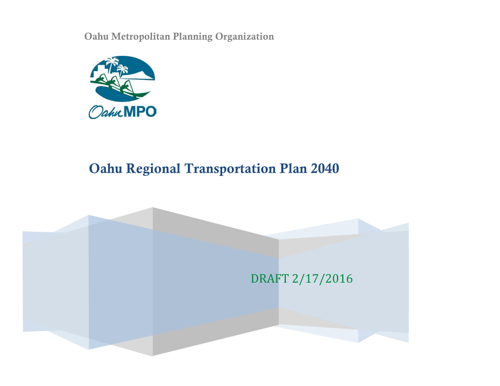 Oahu Regional Transportation Plan 2040