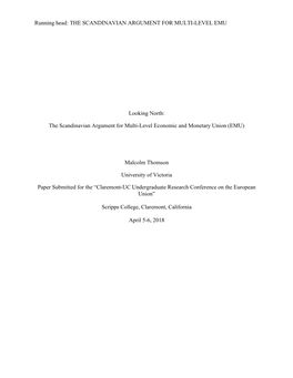 The Scandinavian Argument for Multi-Level Economic and Monetary Union (EMU)