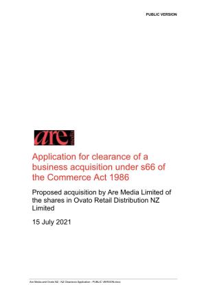 Are Media Limited and Ovato Retail Distribution NZ Limited