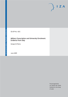 Military Conscription and University Enrolment: Evidence from Italy
