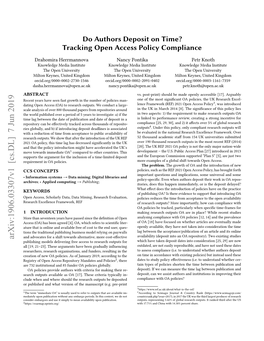 Do Authors Deposit on Time? Tracking Open Access Policy Compliance