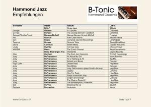 Hammond Jazz Empfehlungen