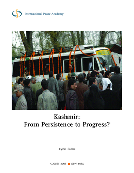 Kashmir: from Persistence to Progress?