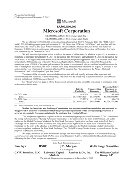 Microsoft Corporation and Its Consolidated Subsidiaries, Unless Otherwise Stated Or the Context Otherwise Requires