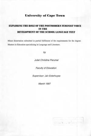 Exploring the Role of the Postmodern Feminist Voice in the Development of the School Language Text