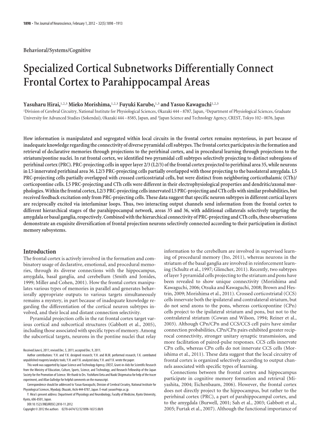 Specialized Cortical Subnetworks Differentially Connect Frontal Cortex to Parahippocampal Areas