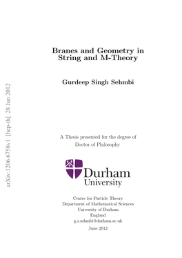 Branes and Geometry in String and M-Theory