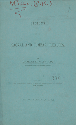 Lesions of the Sacral and Lumbar Plexuses
