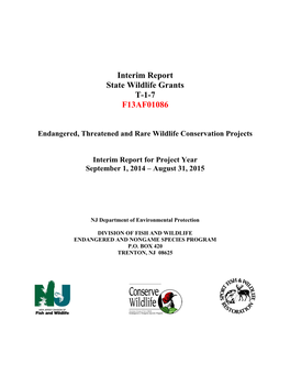 State Wildlife Grants Interim Report, 2014-2015