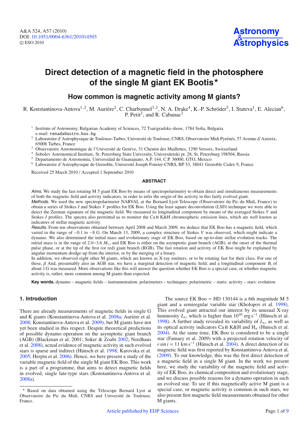 Direct Detection of a Magnetic Field in The