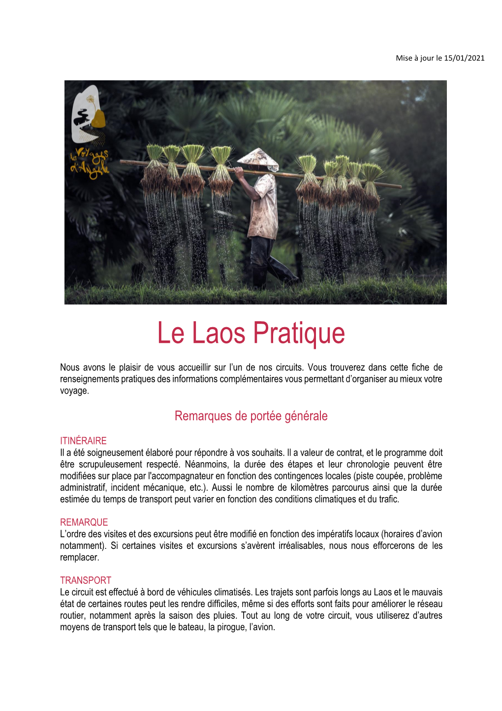 Le Laos Pratique