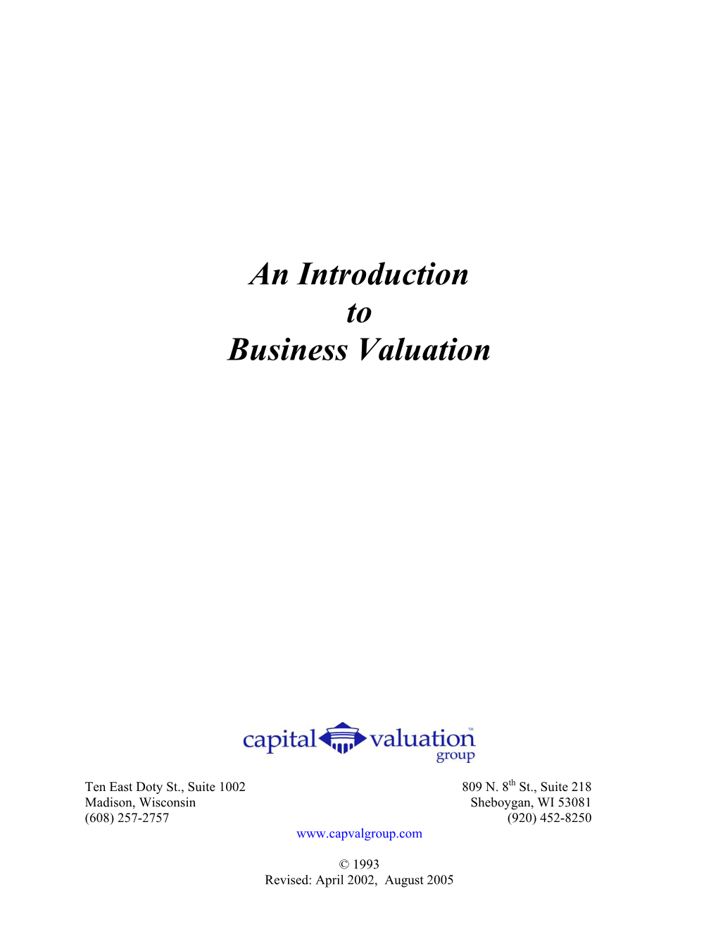 An Introduction to Business Valuation