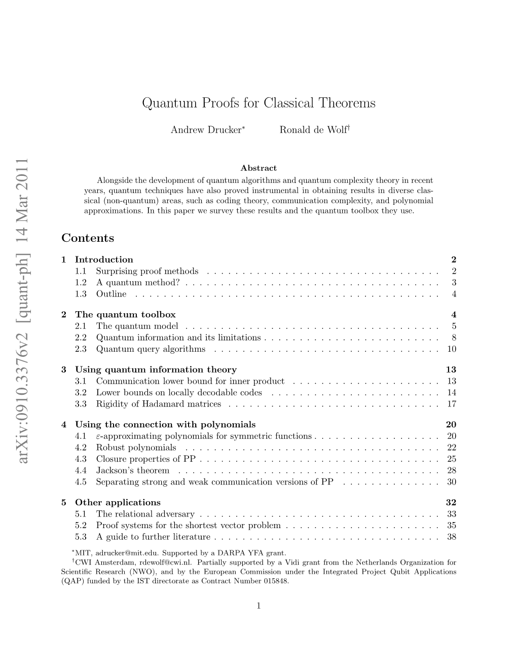 Quantum Proofs for Classical Theorems