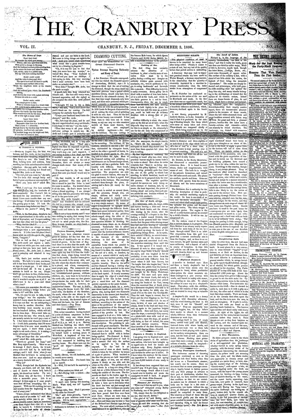 J., Friday, December 3. 1886