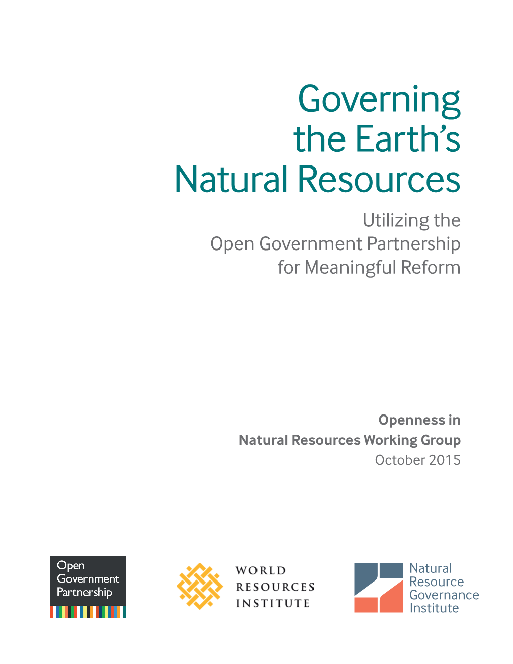 Governing the Earth's Natural Resources
