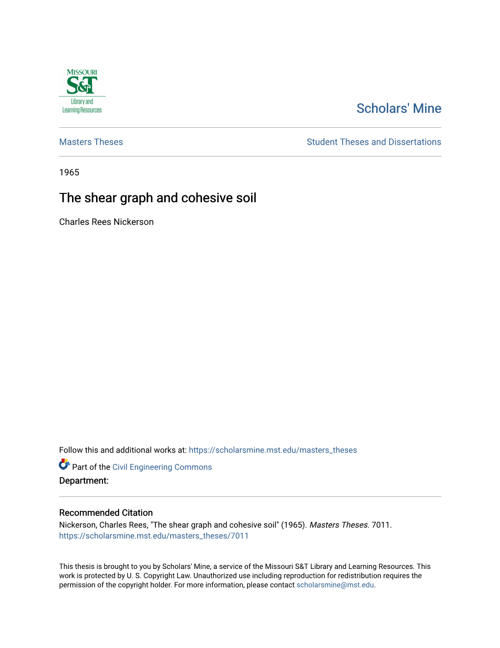 The Shear Graph and Cohesive Soil