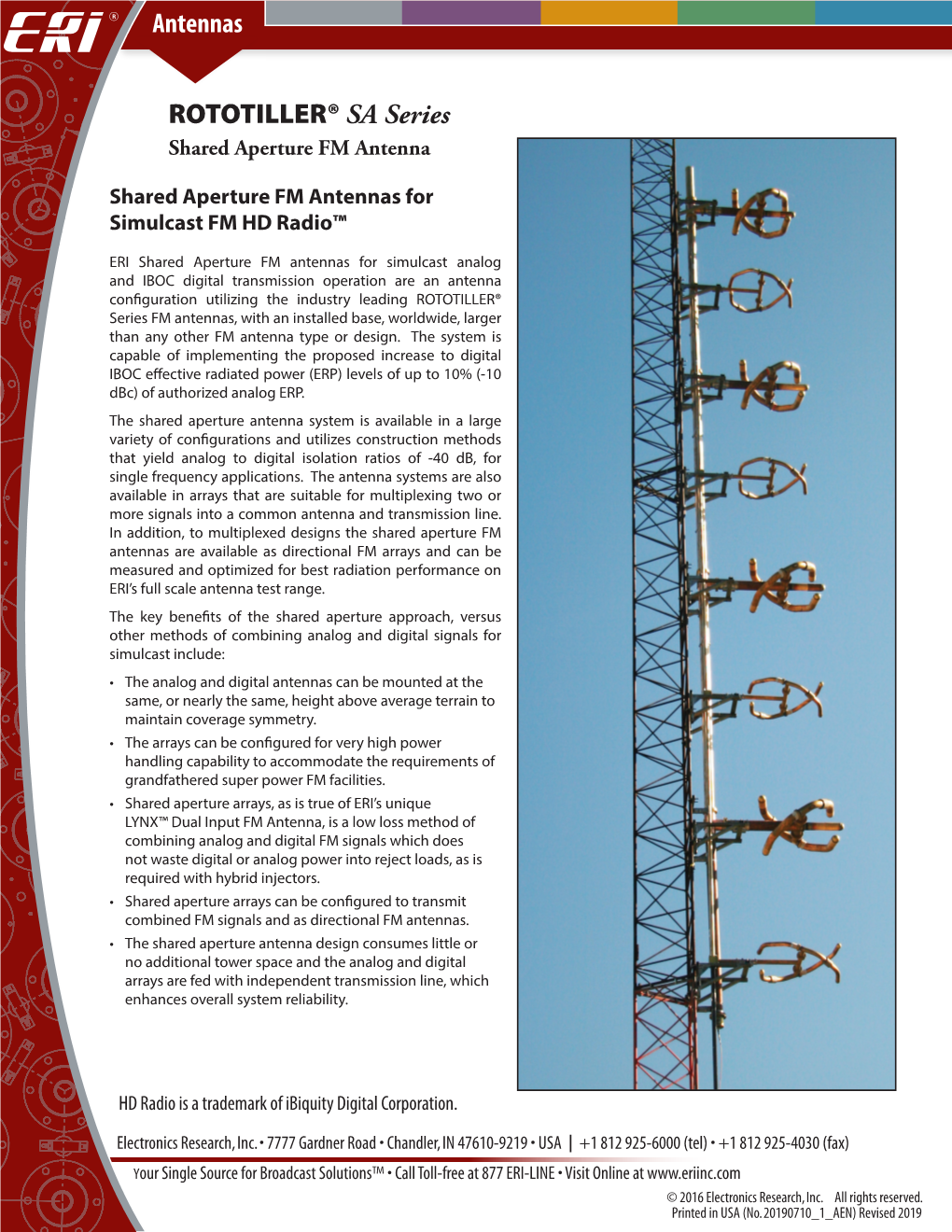 ROTOTILLER® SA Series Shared Aperture FM Antenna