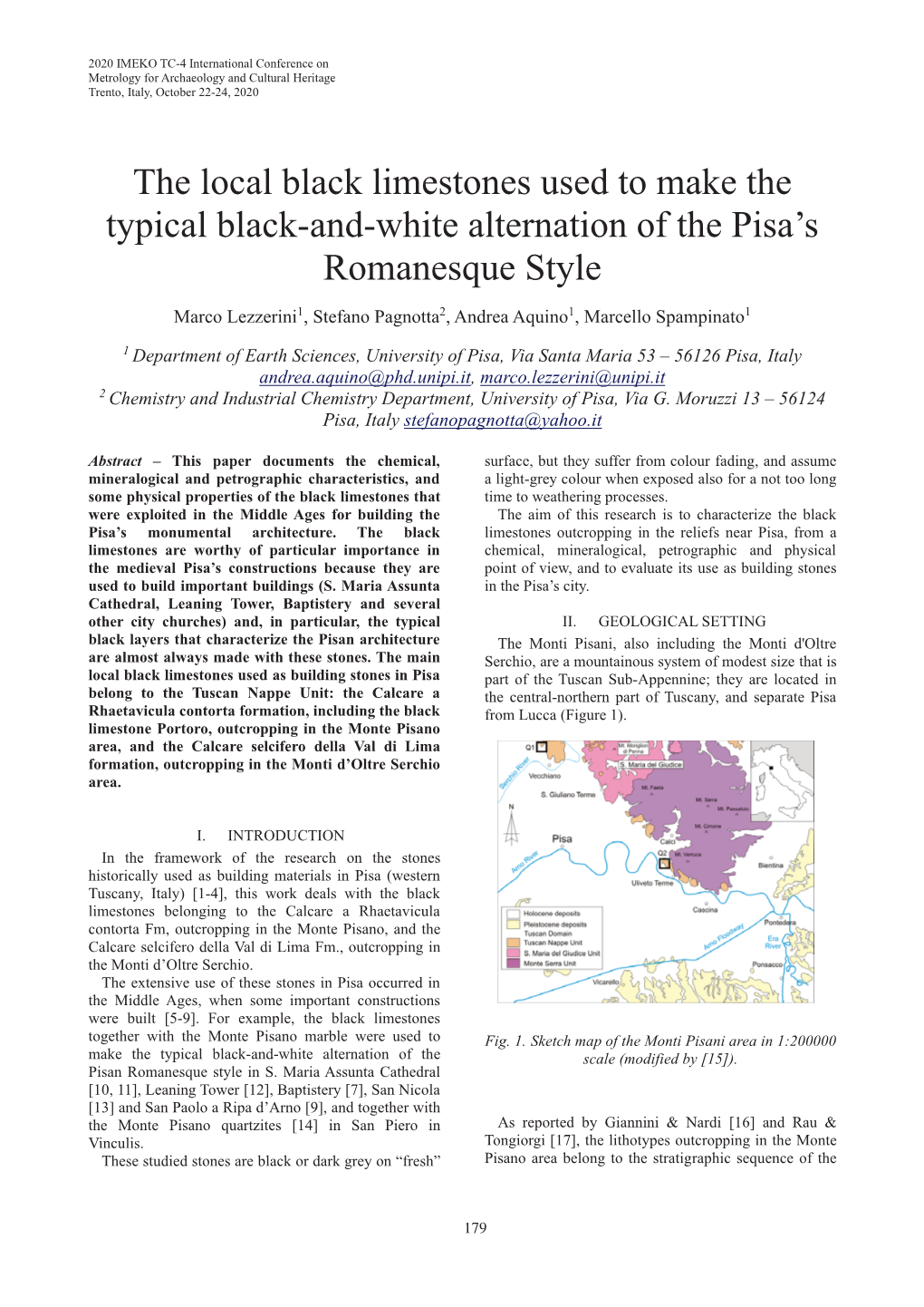 The Local Black Limestones Used to Make the Typical Black-And-White Alternation of the Pisa’S Romanesque Style