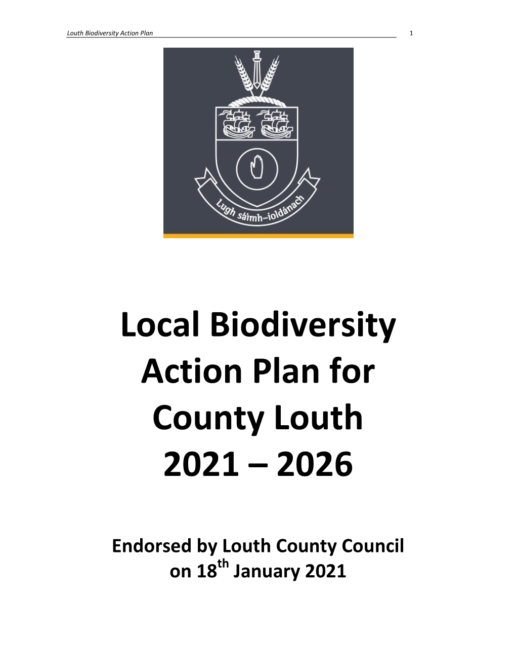 Local Biodiversity Action Plan for County Louth 2021 – 2026