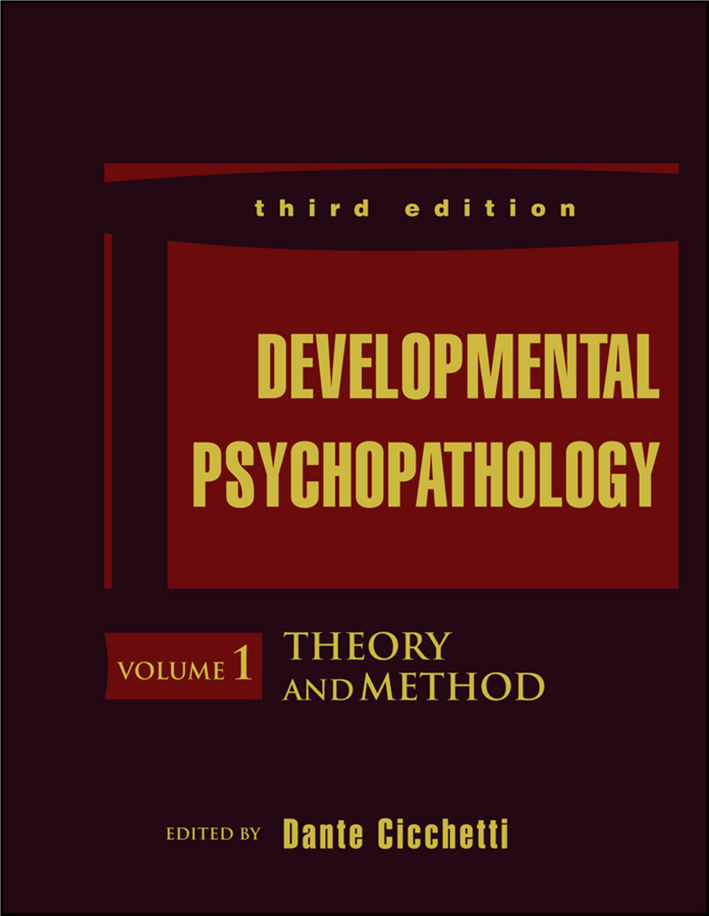 Developmental Psychopathology: Volume