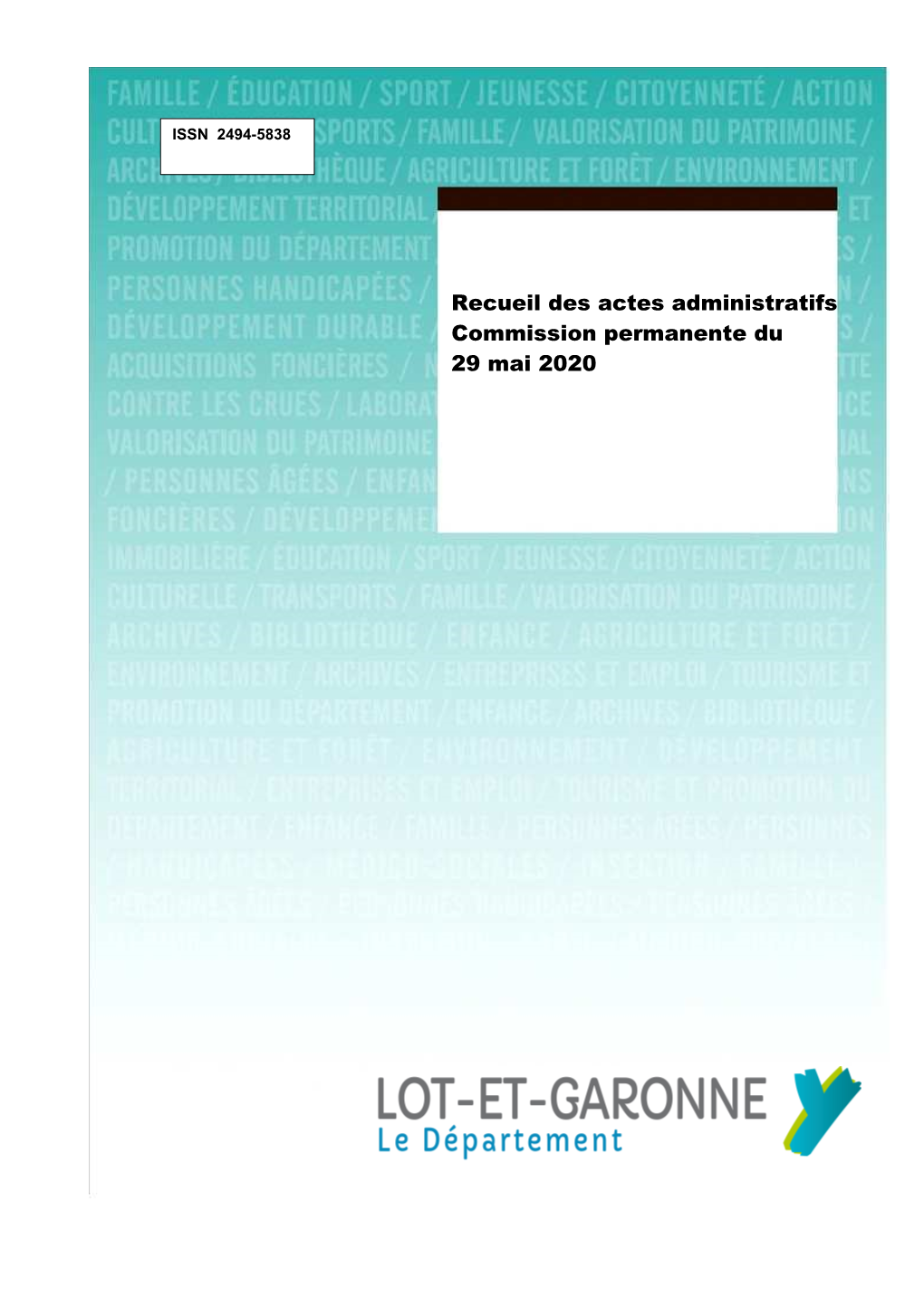 Recueil Des Actes Administratifs Commission Permanente Du 29 Mai 2020