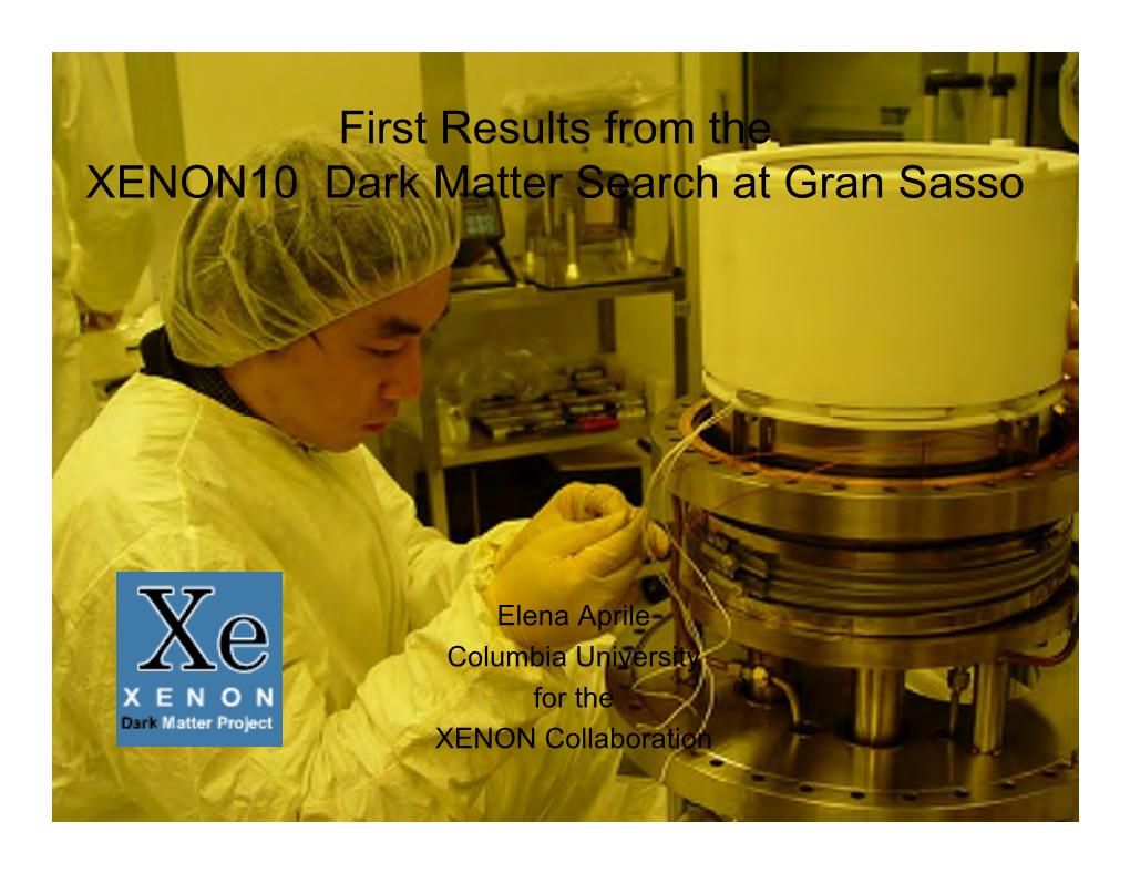 First Results from the XENON10 Dark Matter Search at Gran Sasso