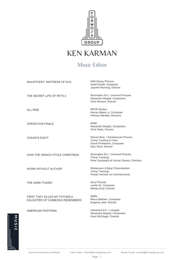 KEN KARMAN Music Editor