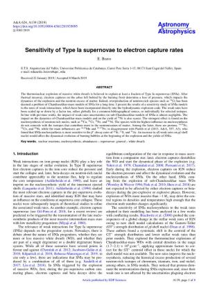 Sensitivity of Type Ia Supernovae to Electron Capture Rates E