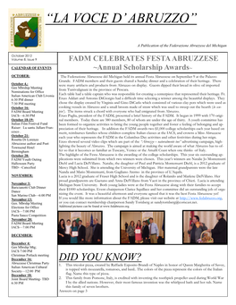 2012 October FADM Newsletter