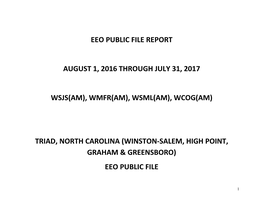 Eeo Public File Report August 1, 2016