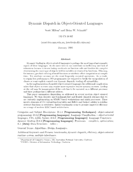 Dynamic Dispatch in Object-Oriented Languages