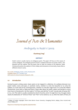 Journal of Arts & Humanities