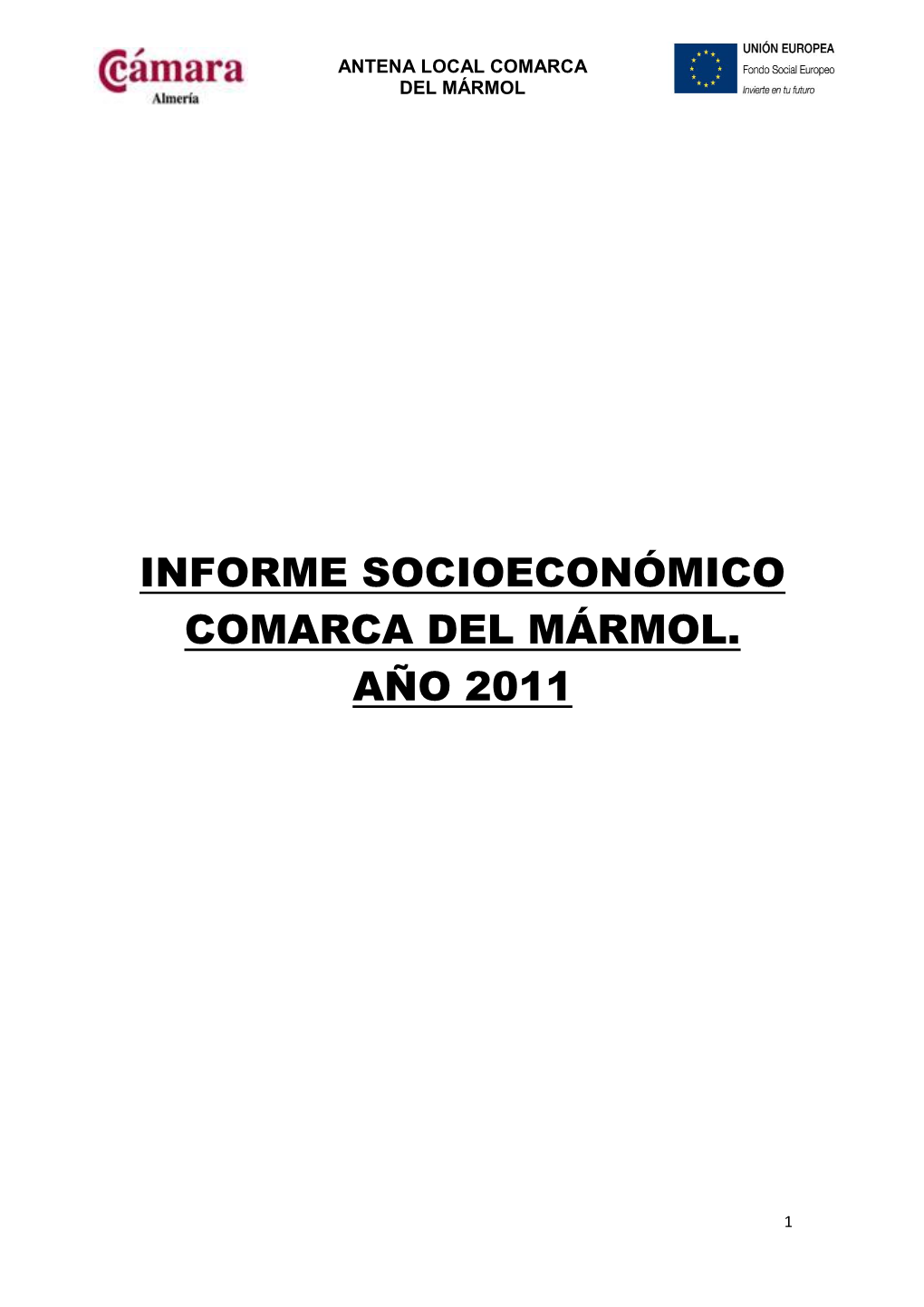 Informe Socioeconómico Comarca Del Mármol. Año 2011