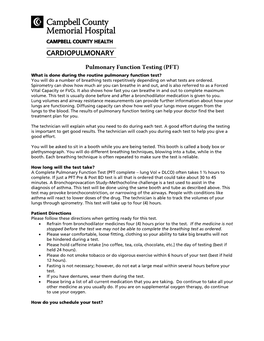 Pulmonary Function Testing (PFT)