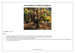 Jancis Robinson's Old Vines Register