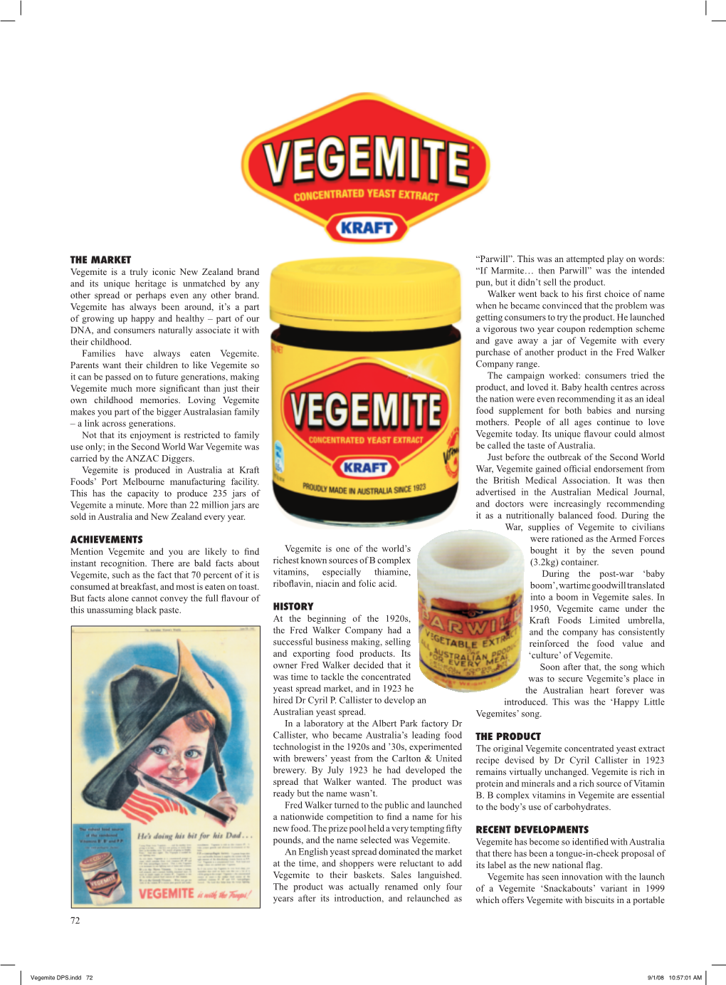 72 the MARKET Vegemite Is a Truly Iconic New Zealand Brand and Its