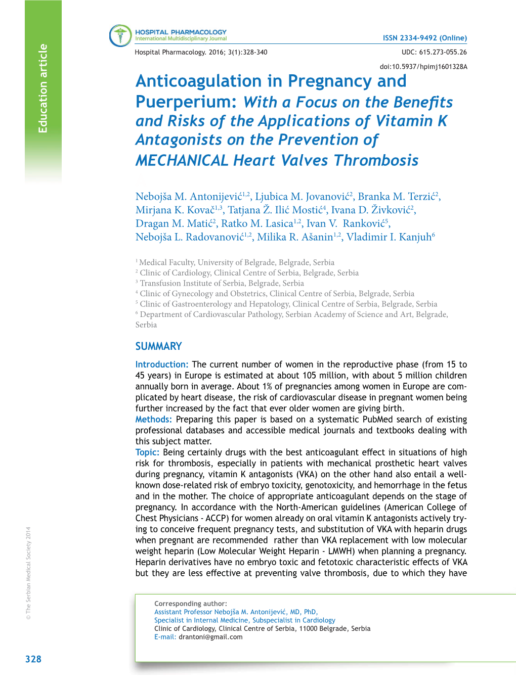 Anticoagulation in Pregnancy and A