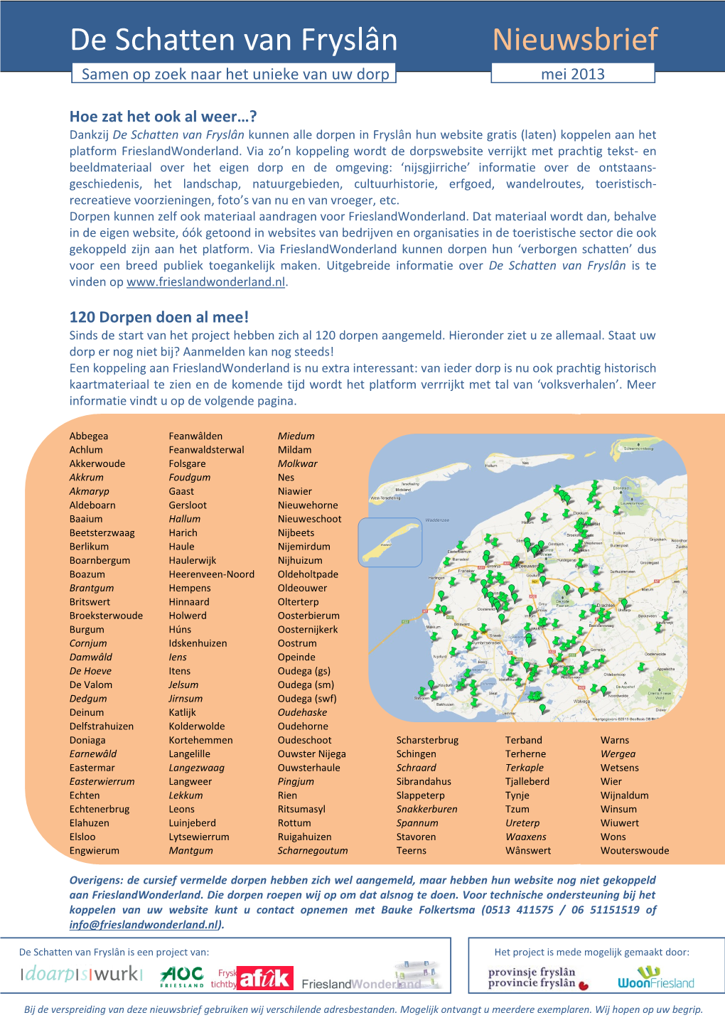 De Schatten Van Fryslân Nieuwsbrief