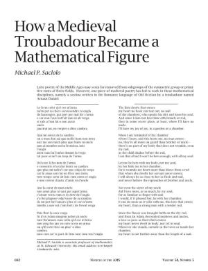 How a Medieval Troubadour Became a Mathematical Figure Michael P