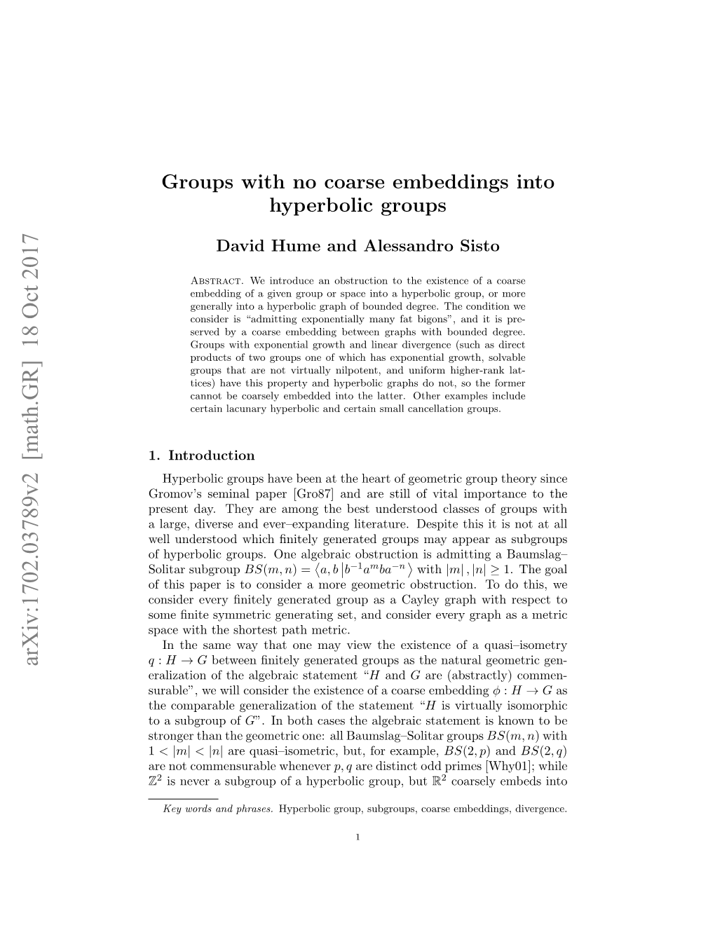 Groups with No Coarse Embeddings Into Hyperbolic Groups