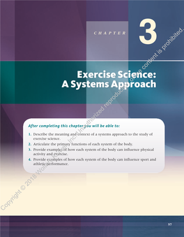 Exercise Science:The a Systems Approachof