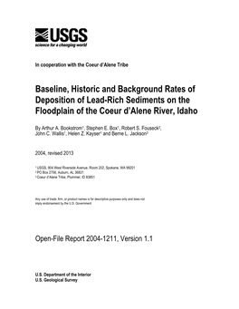 Baseline, Historic and Background Rates of Deposition of Lead-Rich Sediments on the Floodplain of the Coeur D’Alene River, Idaho