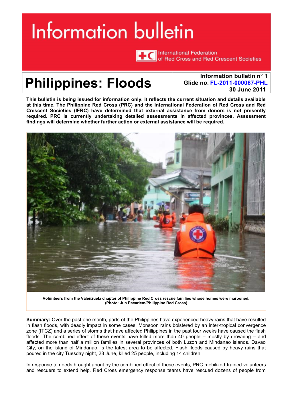 Philippines: Floods 30 June 2011