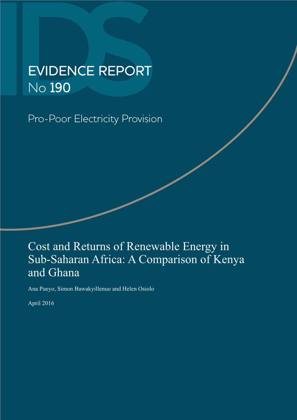 Cost and Returns of Renewable Energy in Sub-Saharan Africa: a Comparison of Kenya and Ghana