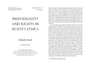 Individuality and Rights in Fichte's Ethics