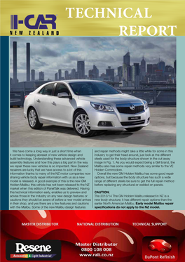 GM Holden Malibu Technical Information May/June 2013